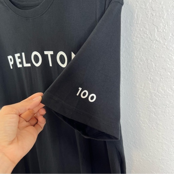 Peloton Shirt Black Medium Top Cycling Bike 100 Century Short Sleeve Unisex B28 - Picture 3 of 7
